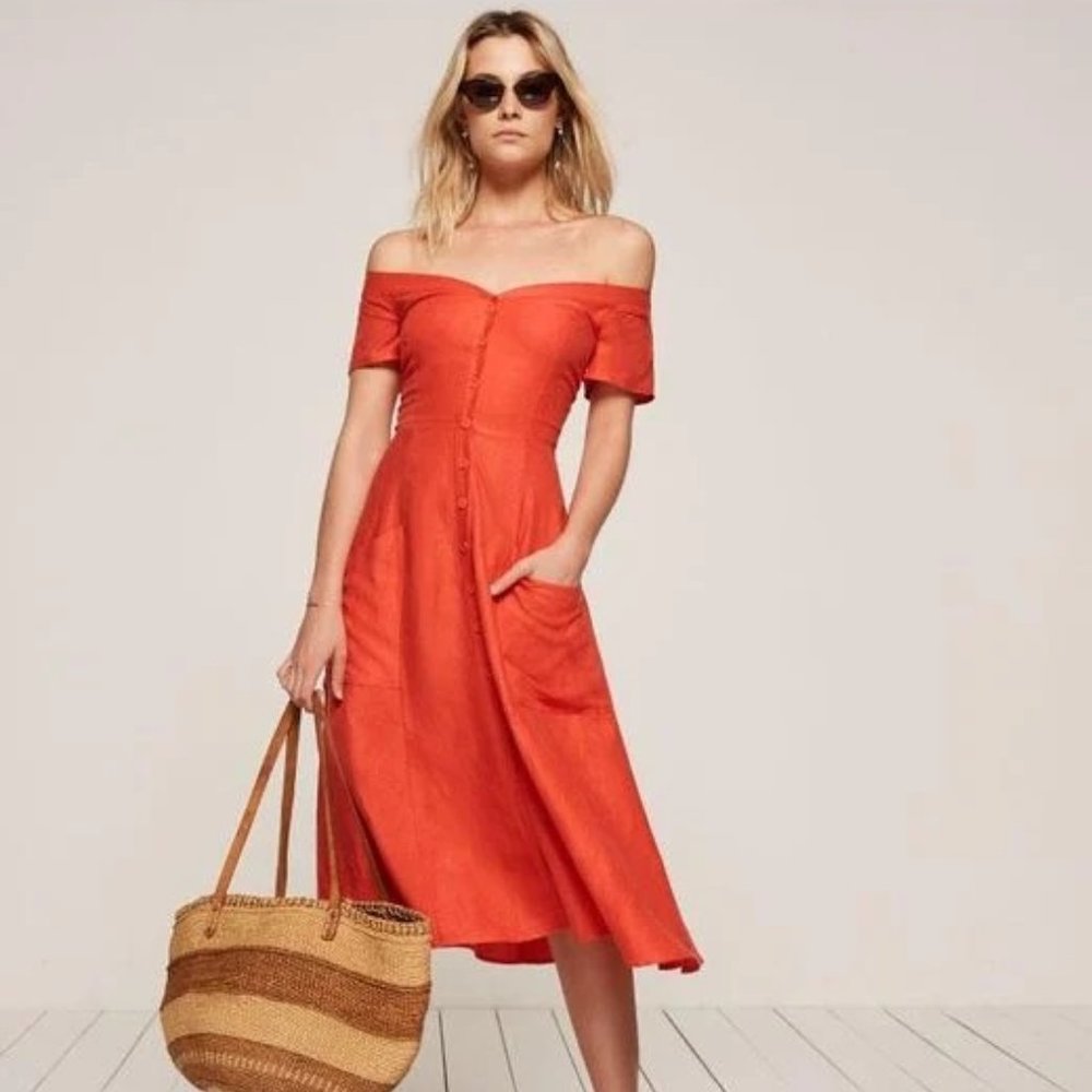 Reformation Mariposa Linen Dress